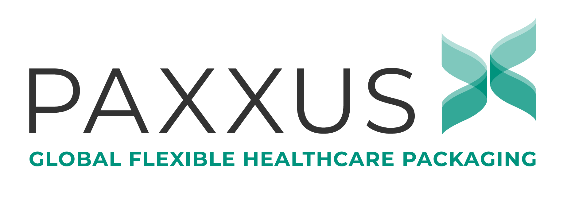 PAXXUS logo with teal abstract 'X' and tagline "GLOBAL FLEXIBLE HEALTHCARE PACKAGING".