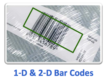 1-D and 2-D bar codes